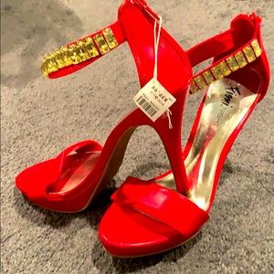 Brand new Fioni Night Red Rhinestone heels. 6.5